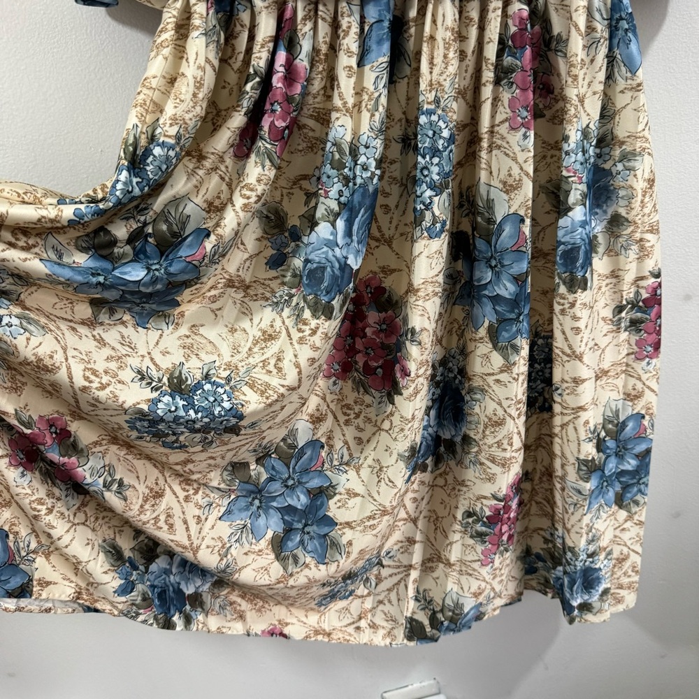 Vintage Good Times 1980’s Floral Dress USA Made Elastic Waist Size 18 - Picture 6 of 16